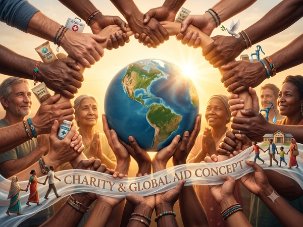 Charity and Global Aid: Helping Hands